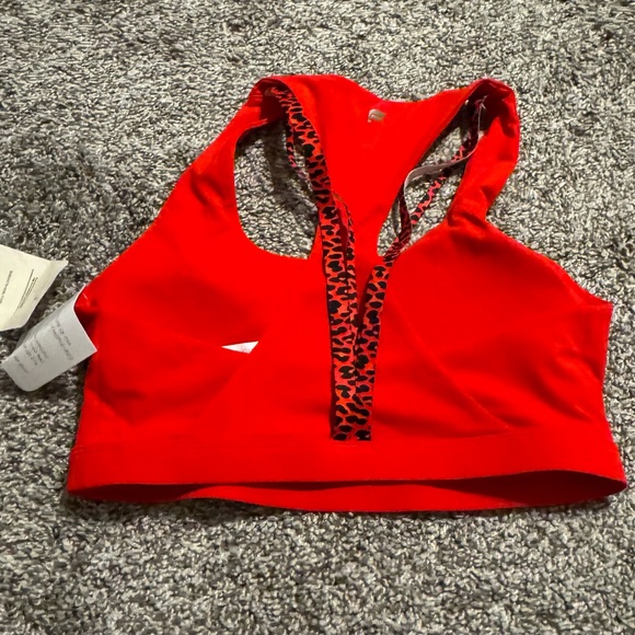 Fabletics Red Racerback Sports Bra - Picture 2 of 4